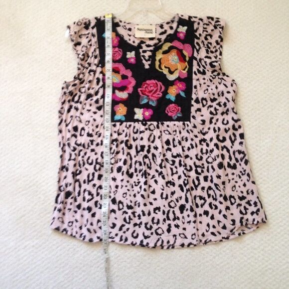 Savanna Jane Leopard Floral-Embroidered Top Large - Picture 4 of 8
